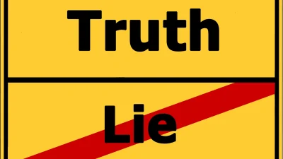 the word truth over the word lie with a red X through lie